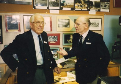 Two legends: Howard Lees with Jack Eggleston pictured in the JSOP Museum, 1996 